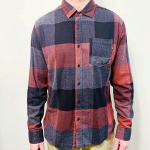 Ocean Current Summits Deep Burgundy Flannel Shirt